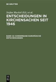 Cover von Entscheidungen in Kirchensachen 42
