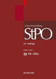 Cover von Löwe/Rosenberg. Die Strafprozeßordnung und das Gerichtsverfassungsgesetz / §§ 94-111p