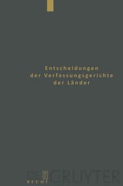 Cover von Entscheidungen der Verfassungsgerichte der Länder 17