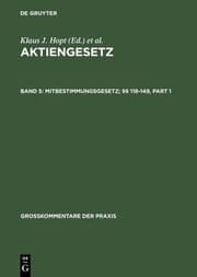 Cover von Mitbestimmungsgesetz; §§ 118-149