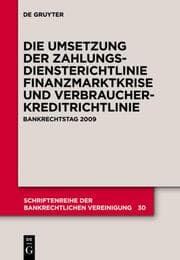 Cover von Die zivilrechtliche Umsetzung der Zahlungsdiensterichtlinie