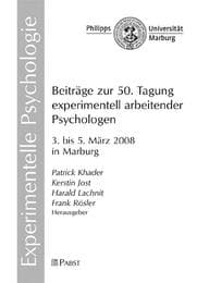 Cover von Beiträge zur 50. Tagung experimentell arbeitender Psychologen