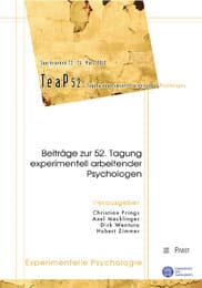 Cover von Beiträge zur 52. Tagung experimentell arbeitender Psychologen
