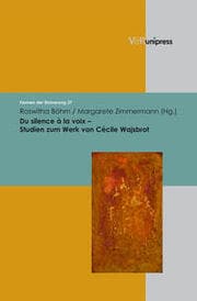 Cover von Du silence à la voix - Studien zum Werk von Cécile Wajsbrot