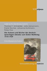 Cover von Die Autoren und Bücher der deutschsprachigen Literatur zum 1. Weltkrieg 1914-1939