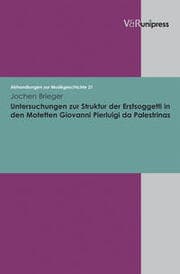 Cover von Untersuchungen zur Struktur der Erstsoggetti in den Motetten Giovanni Pierluigi da Palestrinas