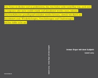 Cover von Immer Ärger mit dem Subjekt