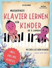 Cover von Musikspaß! Klavier lernen für Kinder mit den lustigen Kraken Linus & Rex
