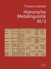 Cover von Historische Metalinguistik Band II/2
