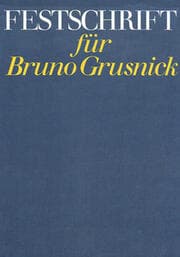 Cover von Festschrift für Bruno Grusnick zum 80. Geburtstag