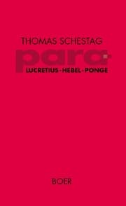 Cover von para - Titus Lucretius Carus, Johann Peter Hebel, Francis Ponge