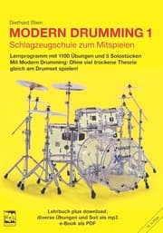 Cover von Modern Drumming 1. Schlagzeugschule mit mp3 download zum Mitspielen
