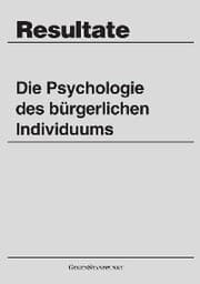 Cover von Die Psychologie des bürgerlichen Individuums