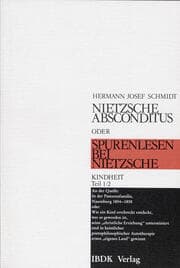 Cover von Nietzsche absconditus oder Spurenlesen bei Nietzsche / Kindheit