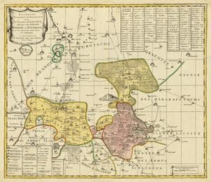 Cover von Historische Karte: Ämter Dahme und Jüterbog mit der Graftscheft Baruth in dem Gebiet Seyda, Potsdam, Luckau und Märkisch Buchholz 1760