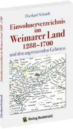 Cover von Einwohnerverzeichnis Weimarer Land 1288-1700 und den angrenzenden Gebieten