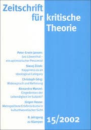 Cover von Zeitschrift für kritische Theorie / Zeitschrift für kritische Theorie, Heft 15 (2002)