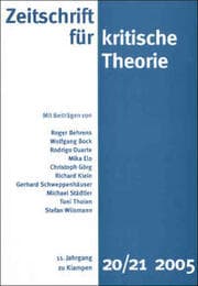 Cover von Zeitschrift für kritische Theorie / Zeitschrift für kritische Theorie, Heft 20/21 (2005)