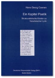 Cover von Ein Kapitel Poetik: Strukturalistische Etüden zu französischer Lyrik