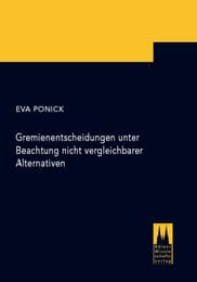 Cover von Gremienentscheidungen und Beachtung nicht vergleichbarer Alternativen