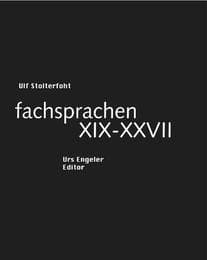 Cover von Fachsprachen XIX-XXVII