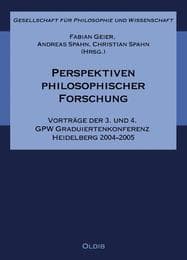 Cover von Perspektiven philosophischer Forschung