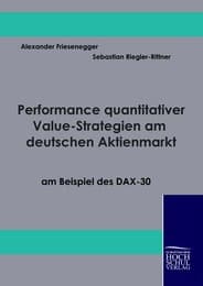 Cover von Performance quantitativer Value-Strategien am deutschen Aktienmarkt am Beispiel des DAX-30