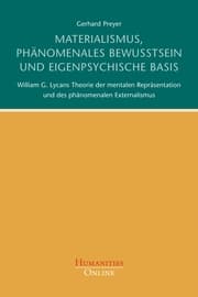 Cover von Materialismus, phänomenales Bewusstsein und eigenpsychische Basis