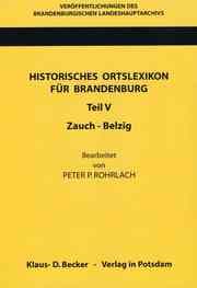 Cover von Historisches Ortslexikon für Brandenburg, Teil V, Zauch-Belzig