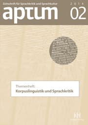 Cover von Aptum - Zeitschrift für Sprachkritik und Sprachkultur 02/2014