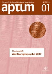 Cover von Aptum Themenheft: Wahlkampfsprache 2017
