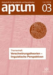 Cover von Aptum. Zeitschrift für Sprachkritik und Sprachkultur