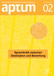 Cover von Aptum. Band 15,2019, Heft 2