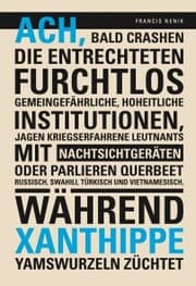 Cover von Ach, bald crashen die Entrechteten furchtlos gemeingefährliche, hoheitliche Institutionen, jagen kriegserfahrene Leutnants mit Nachtsichtgeräten oder parlieren querbeet Russisch, Swahili, Türkisch und Vietnamesisch, während Xanthippe Yamswurzeln zü