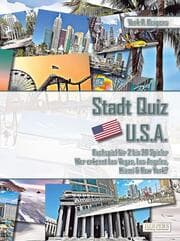 Cover von Stadt Quiz U.S.A - Buchspiel für 2 bis 20 Spieler - Wer erkennt Las Vegas, Los Angeles, Miami & New York?
