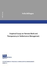 Cover von Empirical Essays on Remote Work and Transparency in Performance Management