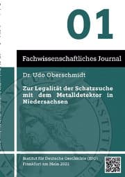 Cover von Zur Legalität der Schatzsuche mit dem Metalldetektor in Niedersachsen