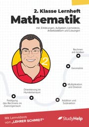 Cover von 2. Klasse Mathematik Lernheft mit Lernvideos von Lehrer Schmidt