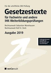 Cover von Gesetzestexte für Fachwirte Ausgabe 2019