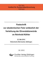 Cover von Festschrift zur akademischen Feier anlässlich der Verleihung der Ehrendoktorwürde an Reinhold Köhler. 23. Mai 2012 Historische Sternwarte, Göttingen