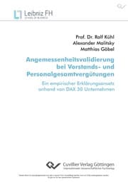 Cover von Angemessenheitsvalidierung bei Vorstands- und Personalgesamtvergütungen. Ein empirischer Erklärungsansatz anhand von DAX 30 Unternehmen
