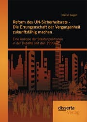 Cover von Reform des UN-Sicherheitsrats - Die Errungenschaft der Vergangenheit zukunftsfähig machen: Eine Analyse der Staatenpositionen in der Debatte seit den 1990ern