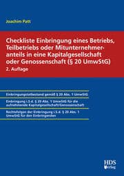 Cover von Checkliste Einbringung eines Betriebs, Teilbetriebs oder Mitunternehmeranteils in eine Kapitalgesellschaft oder Genossenschaft (§ 20 UmwStG)