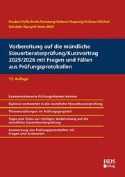 Cover von Vorbereitung auf die mündliche Steuerberaterprüfung/Kurzvortrag 2025/2026 mit Fragen und Fällen aus Prüfungsprotokollen