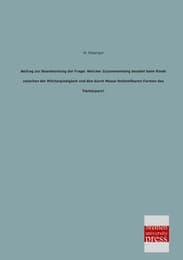 Cover von Beitrag zur Beantwortung der Frage: Welcher Zusammenhang besteht beim Rinde zwischen der Milchergiebigkeit und den durch Masse feststellbaren Formen des Tierkörpers?
