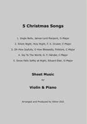 Cover von 5 Christmas Songs Sheet Music for Violin & Piano
