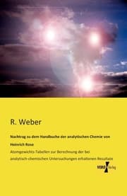 Cover von Nachtrag zu dem Handbuche der analytischen Chemie von Heinrich Rose