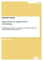 Cover von Opportunism in supplier-buyer relationships