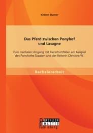 Cover von Das Pferd zwischen Ponyhof und Lasagne: Zum medialen Umgang mit Tierschutzfällen am Beispiel des Ponyhofes Staaken und der Reiterin Christine W.