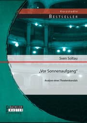 Cover von 'Vor Sonnenaufgang': Analyse eines Theaterskandals